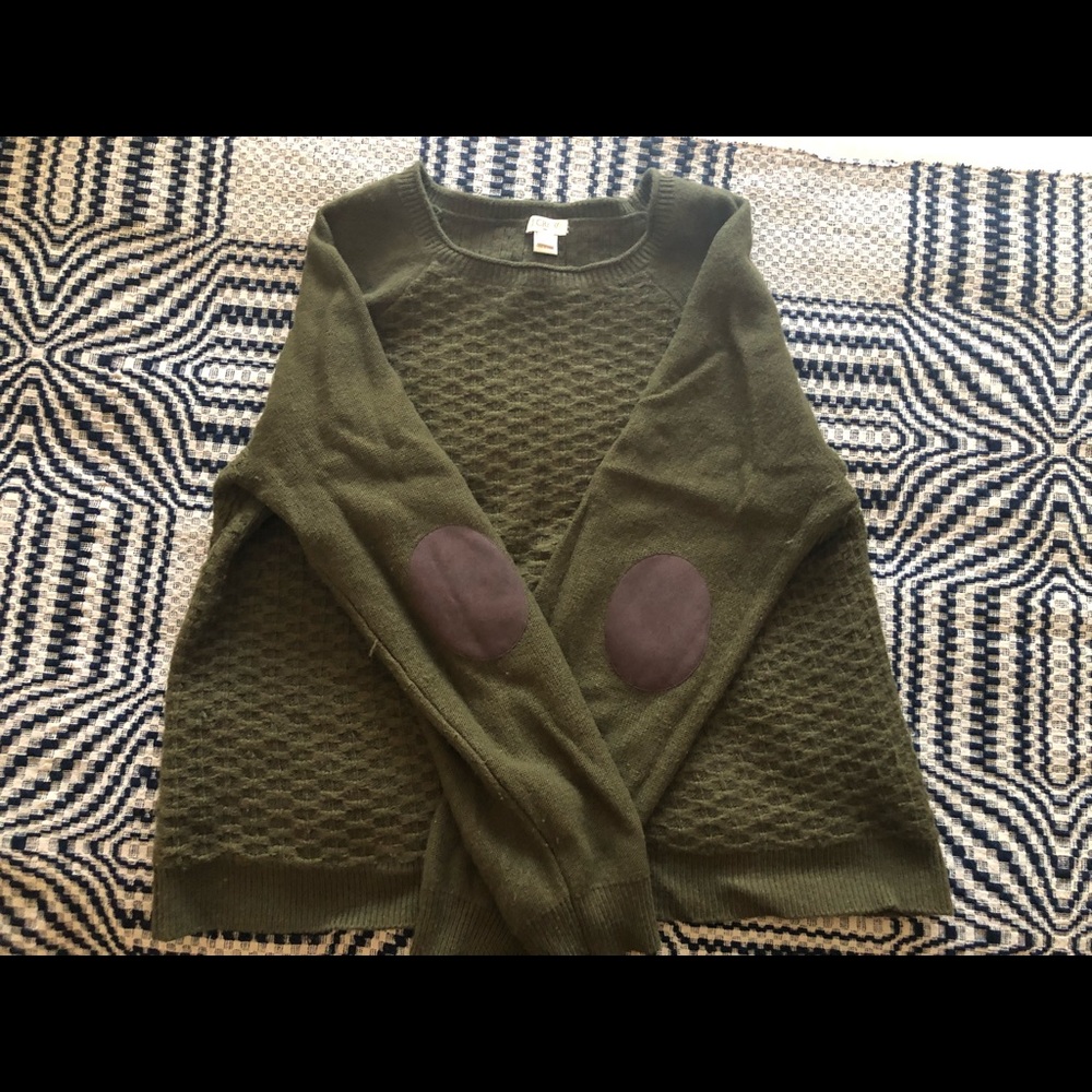 J Crew Wool Sweater with Elbow Patches
